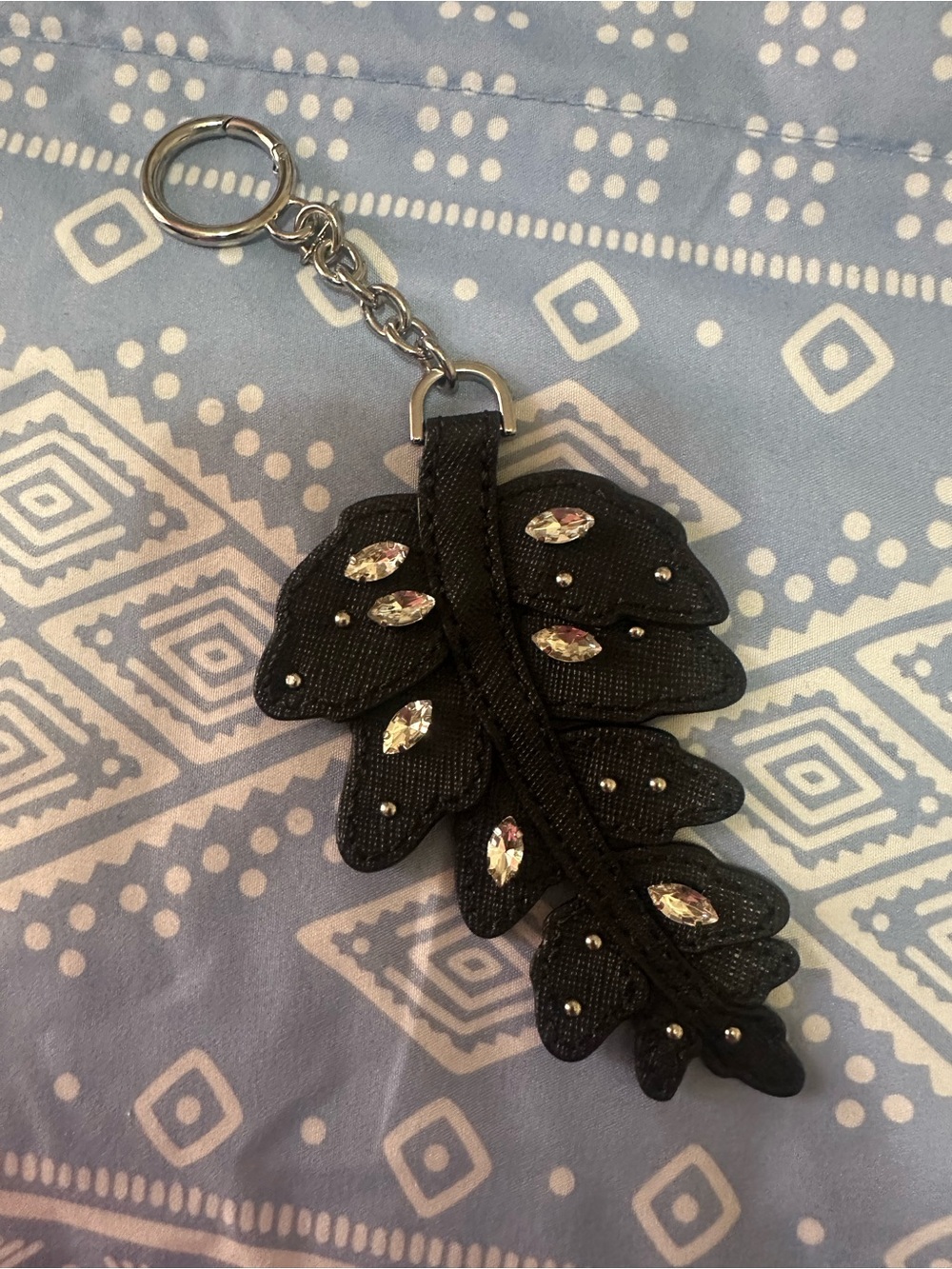 Michael Kors Red Floral Saffiano Leather Keychain - Picture 11 of 13